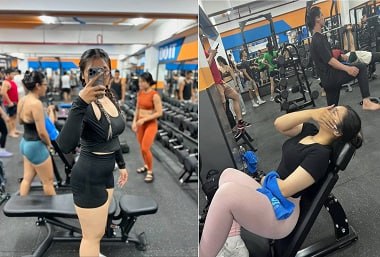Vú to tập gym vui vẻ Vú to tập gym vui vẻ